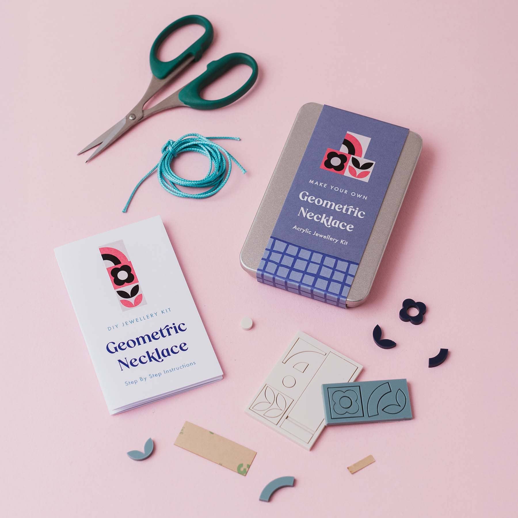 Laura Danby - Wholesale DIY Craft Kit - Blue Geometric Necklace Making Kit - Jewellery DIY Craft Kit2