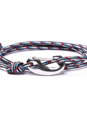 Schwarz, Rot und Blau Tactical Cord Armband für Männer (Silber C für den Großhandel von We Are All Smith