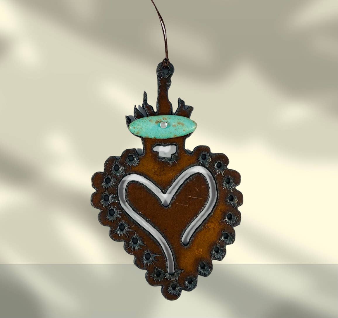 Whimsies - Vente Objets de décoration - Ornement coeur milagro Turquoise USA sud-ouest Arizona2