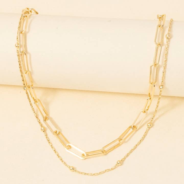 Dainty Mixed Layered Classic Chain Necklace for wholesale by Anarchy Street
