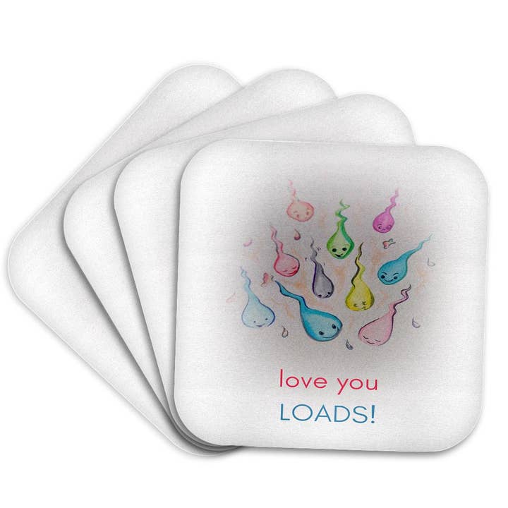 3dRose - Wholesale Coasters - 3dRose, Cute image of sperm with typography., Coaster7