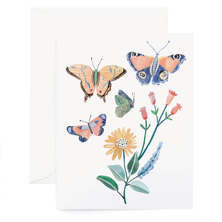 Wildflower Butterfly Greeting Card for wholesale by Lana's Shop