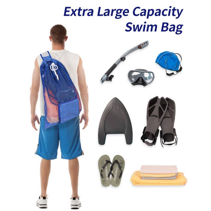 wandf - Wholesale Beach Bag - Mesh Drawstring Bag Swim Bag Quick-Dry Shoulder Strap37