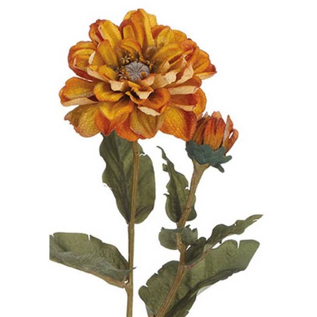 Will's Company - Wholesale Artificial Flowers - Artificial Dried Zinnia Flower Spray - 3 color options, 24"
