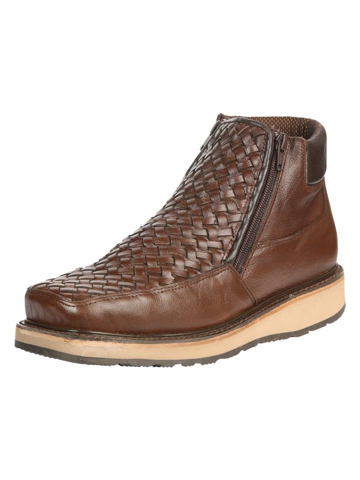 Botas de Tornozelo Masculinas Castanhas com Fecho El General 45184 por atacado de El General Western Wear
