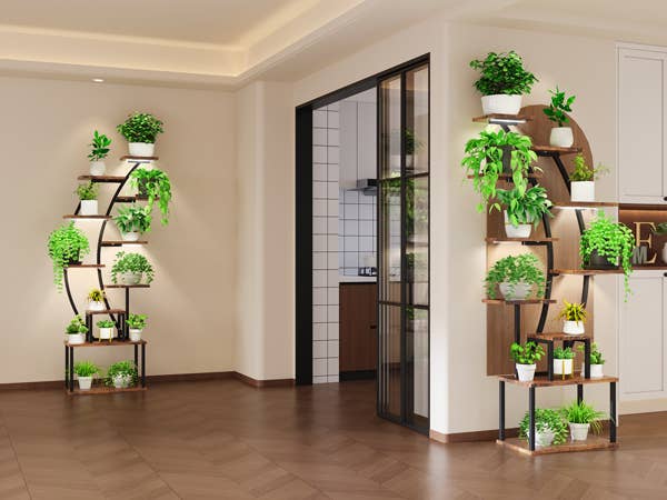 39F Inc. - Vente Supports de plantes - Support de plantes en métal à 8 niveaux avec lampe de culture pour intérieur14