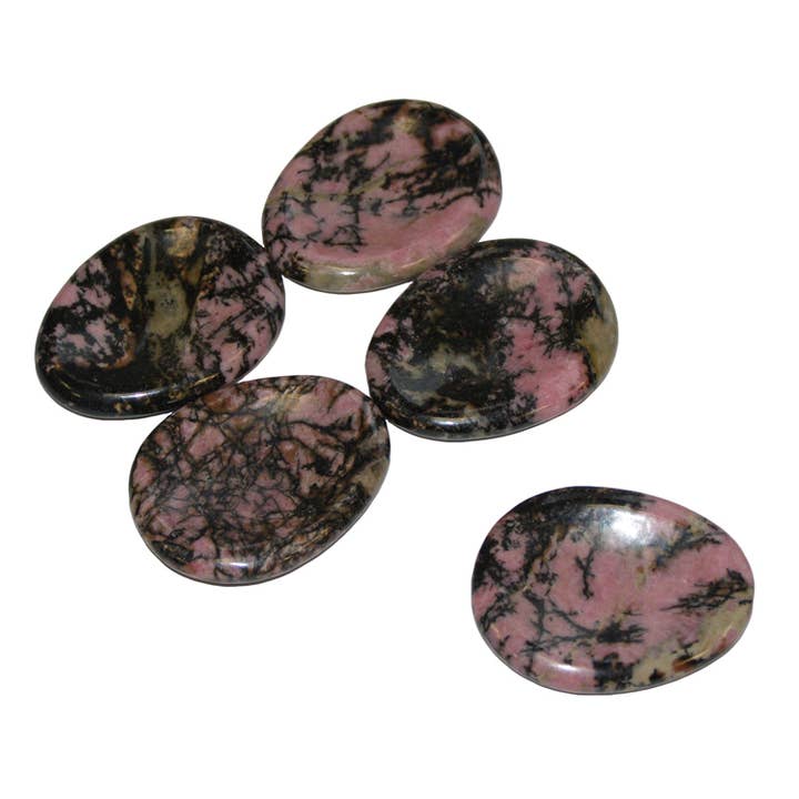 Rhodonite Worry Stones pk5 for wholesale by Crystal Magick Wholesale Ltd