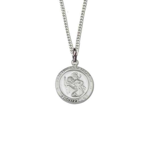 H.J. SHERMAN COMPANY, INC. - Wholesale Pendant/Charm Necklace - Small Round Sterling Silver St. Christopher Medal