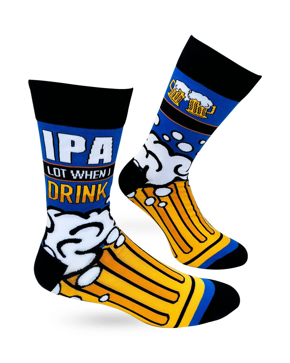 Fabdaz - Wholesale Socks - Men's - IPA Lot When I Drink Men's Novelty Crew Socks