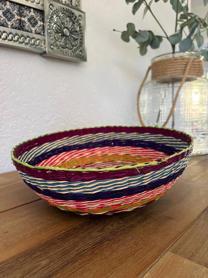 Woven Straw Colorful Bowl for wholesale by Panallama