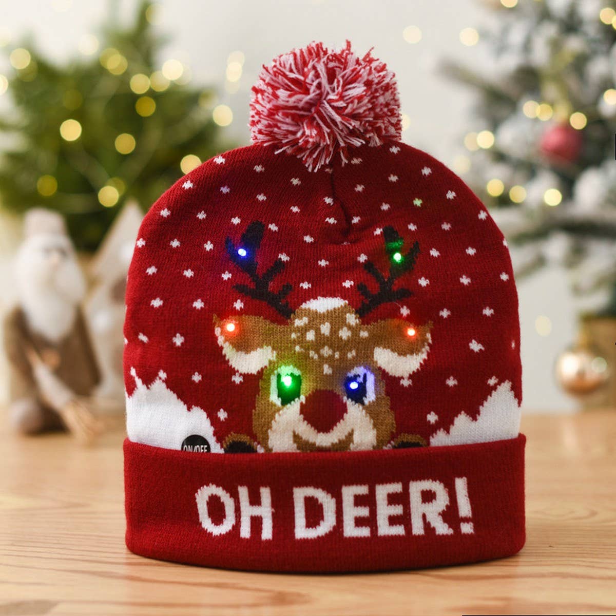 ACCITY - Wholesale Santa Hat - CHRISTMAS LED LIGHT GLOWING KNITTED CHRISTMAS HAT_CWAH23140