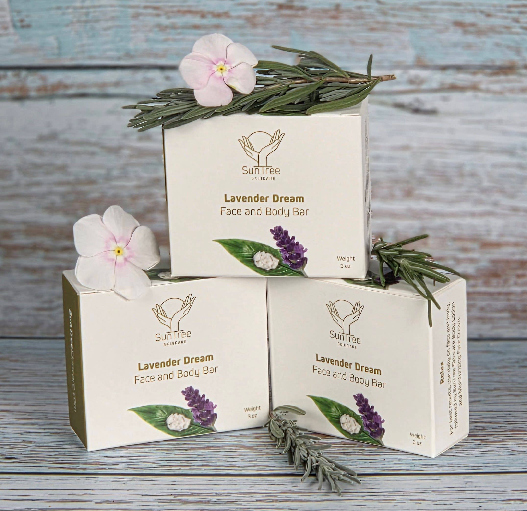SunTree Skincare - Wholesale Bar Soap - Lavender Dream Face and Body Bar2
