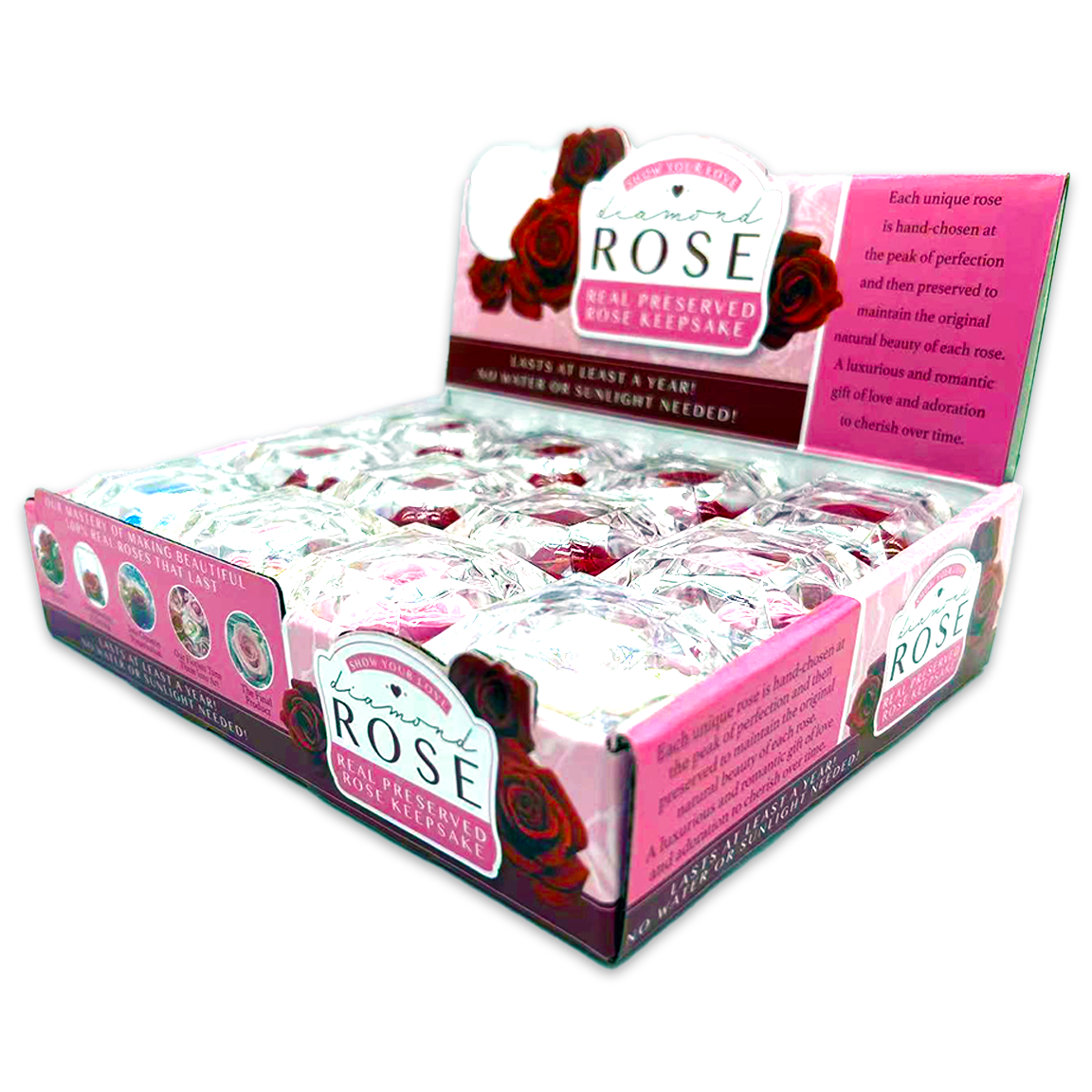 Novelty Brands - Wholesale Retailer Display - Home & Living - Real Preserved Rose Keepsake Gift Assortment - 12/Display2