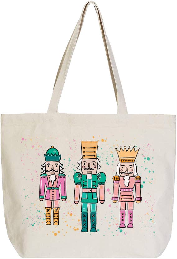 Clairmont & Co - Wholesale Tote Bag - Women's - Confetti, Nutcracker, Canvas Tote Bag, Christmas, Gift Bag