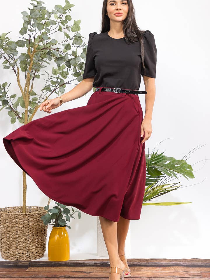 HH783X1-S Jupe évasée midi grande taille pour la vente par H&H Fashion Inc.