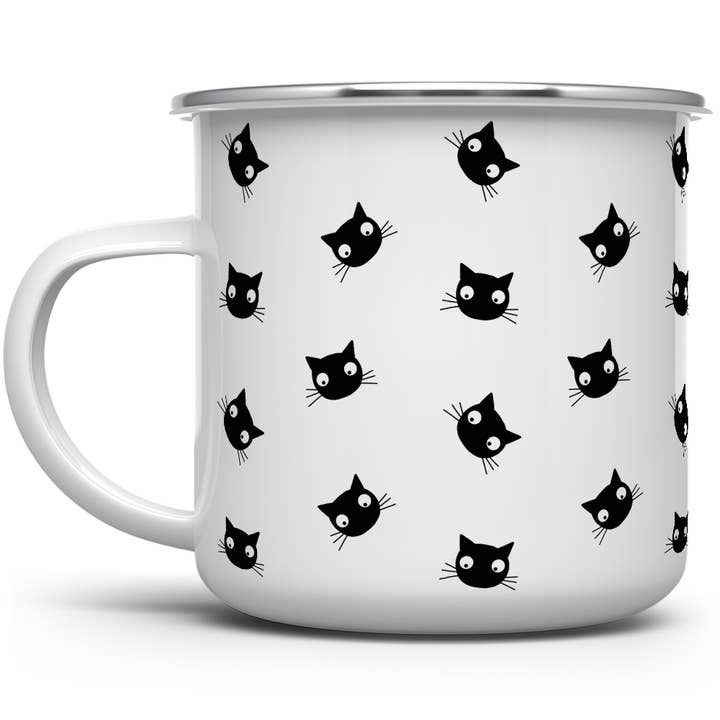 Loftipop - Wholesale Coffee Mug - Black Cat Campfire Camping Mug, Halloween Cat Lover Gifts