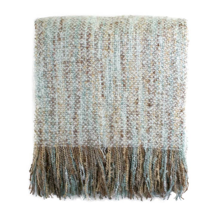 Fennco Styles - Wholesale Throw Blanket - Aqua Faux Mohair Shabby Throw Blanket