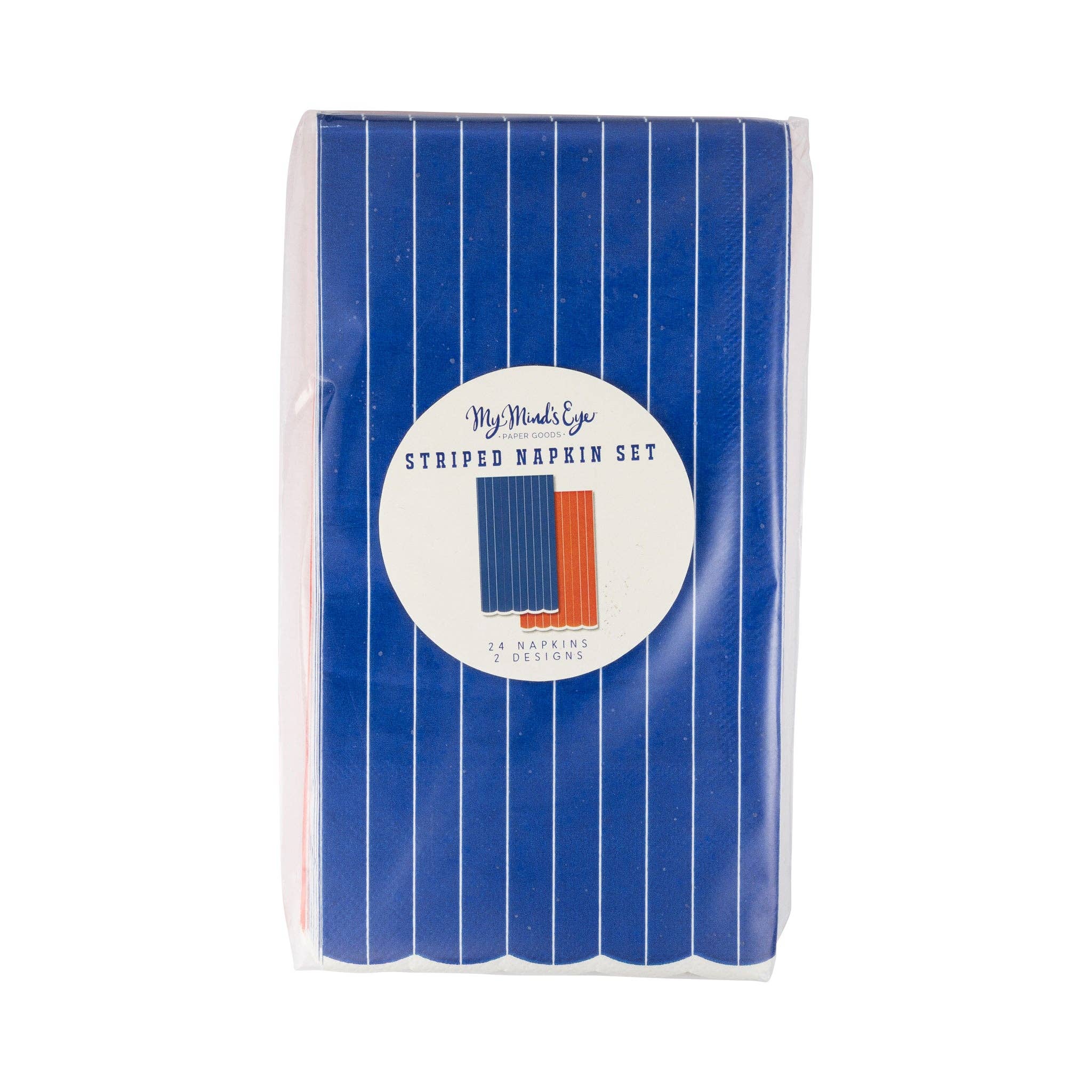 My Mind’s Eye - Wholesale Disposable Napkin - Red & Blue Pinstripe Dinner Napkin Set3