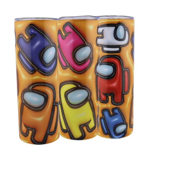 Alpha Wholesale - Wholesale Insulated Mug/Tumbler - 🚀🔍 Alpha Custom Printing 20oz Tumbler – Among Us 3D Edition (with Straw)