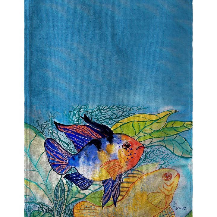 Betsy Drake Interiors – wholesale Beach towel – Betsy's Two Fish Beach Towel
