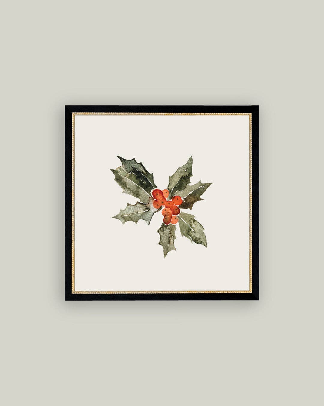 Petal Lane Home - Wholesale Christmas Wall Art - Holly Leaves Framed Antique Art5