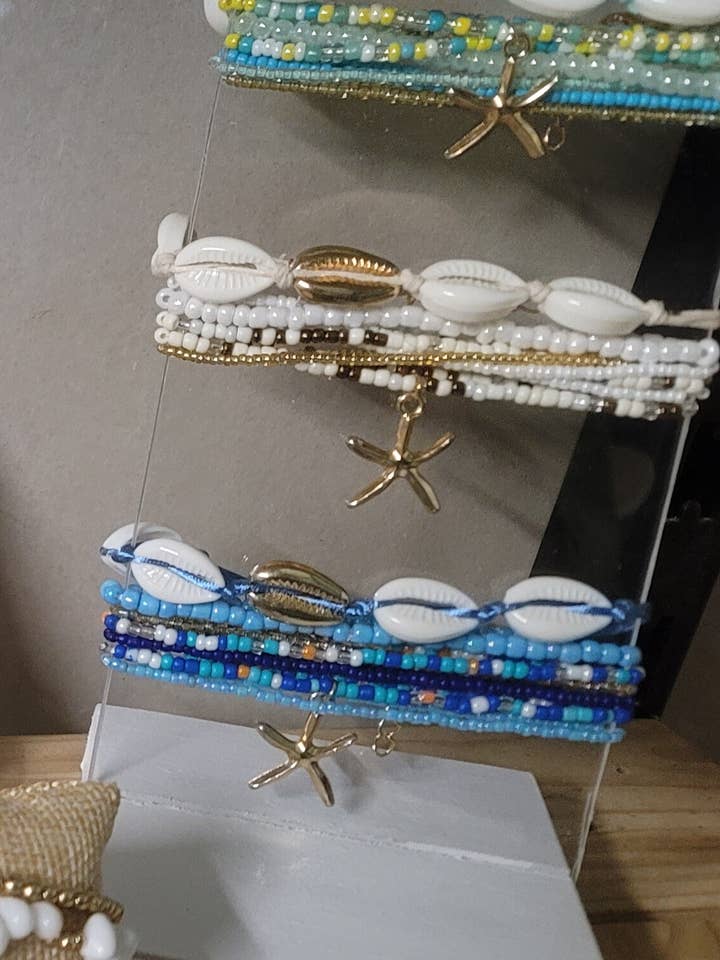 lot bracelet perle + présentoir pour la vente par susurros de madera