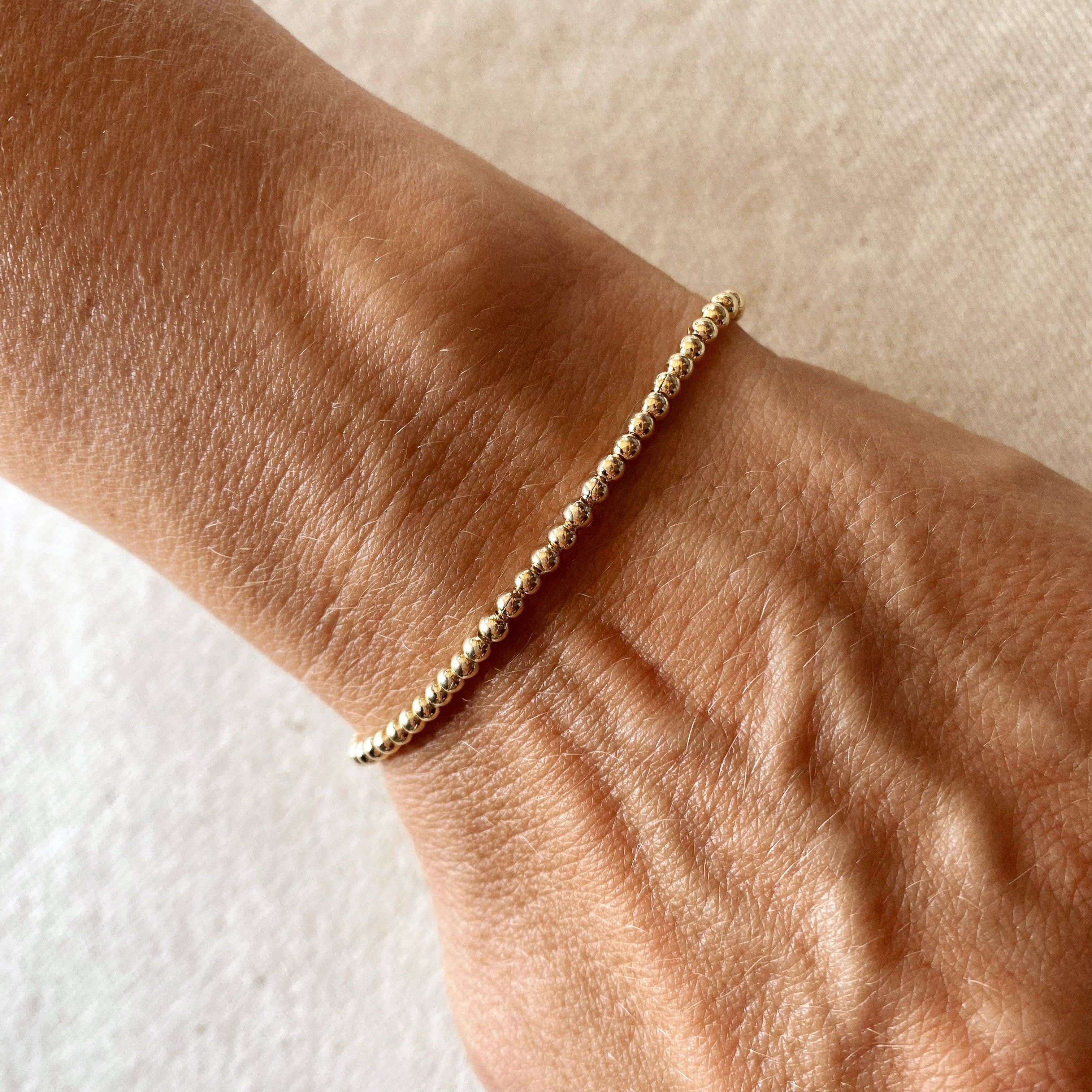 GoldFi - Wholesale Beaded Bracelet - 18k Gold Filled 2.5 mm Beaded Bracelet1