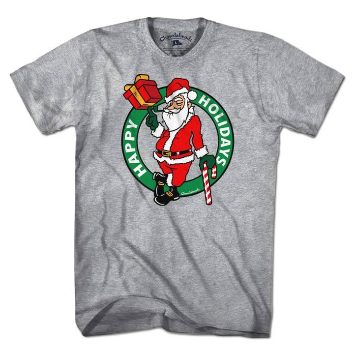 Happy Holidays Santa Circle Logo T-Shirt for wholesale by Chowdaheadz