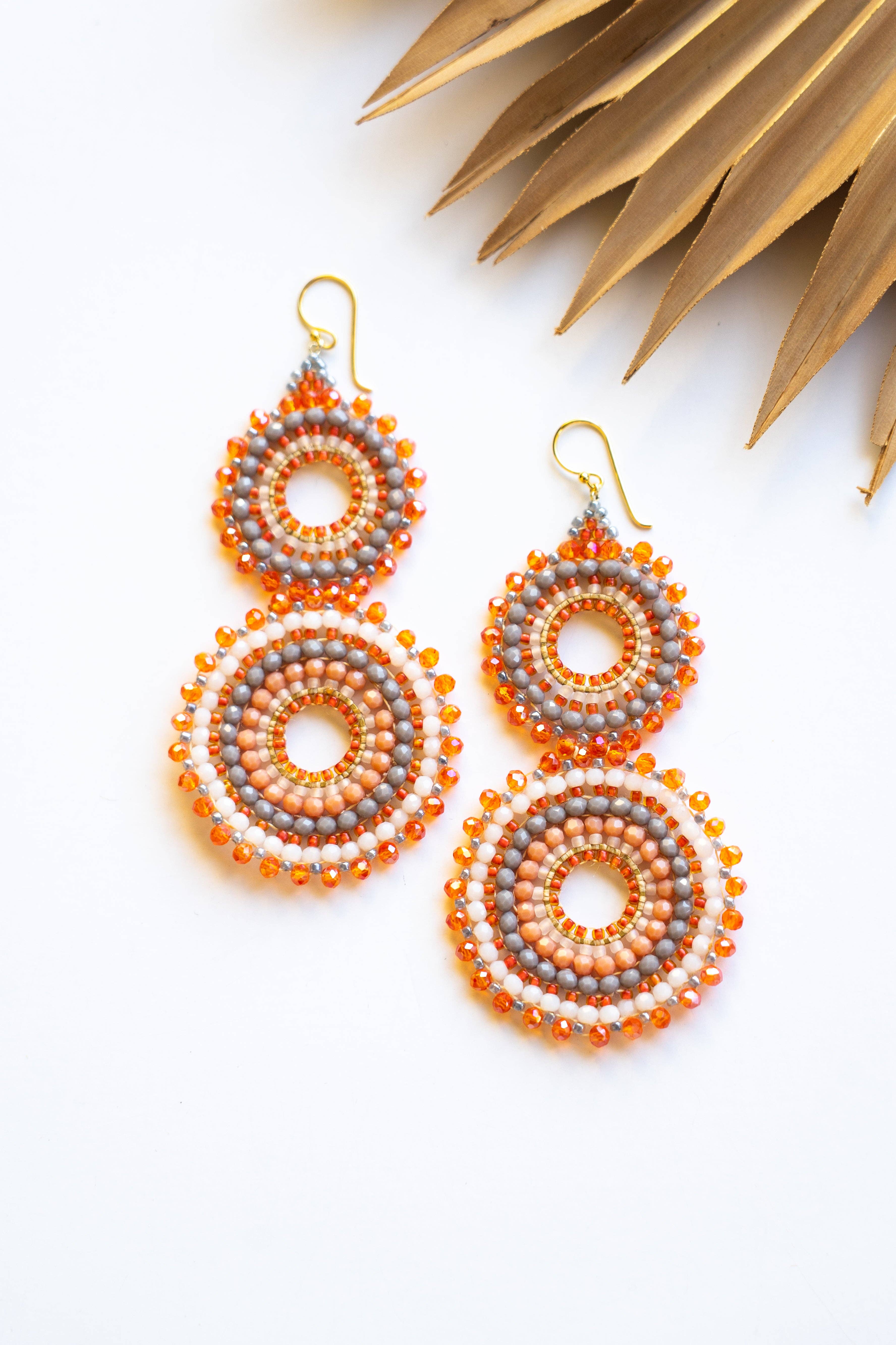 Bali Queen - Wholesale Dangle Earrings - Thai Crystal Double Circle Earrings1