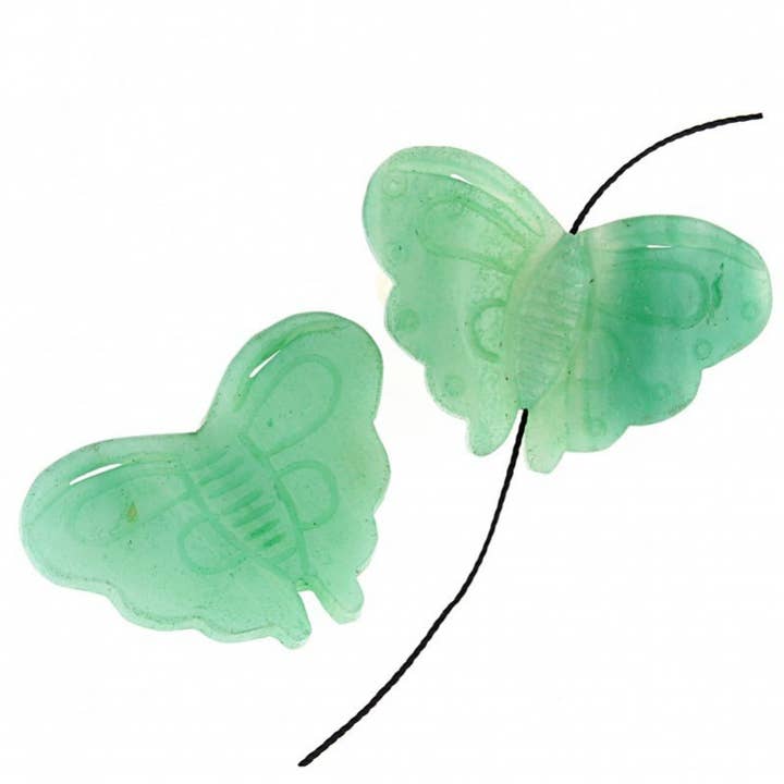Green Aventurine Bead - Butterfly for wholesale by UniArt