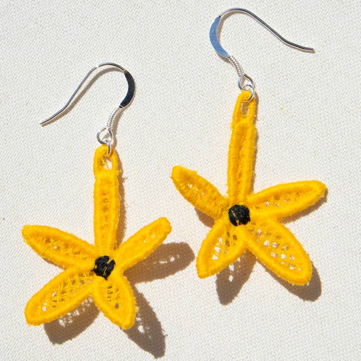 Yellow Daisy Earrings - Oeko-Tex for wholesale by Olivia Lara