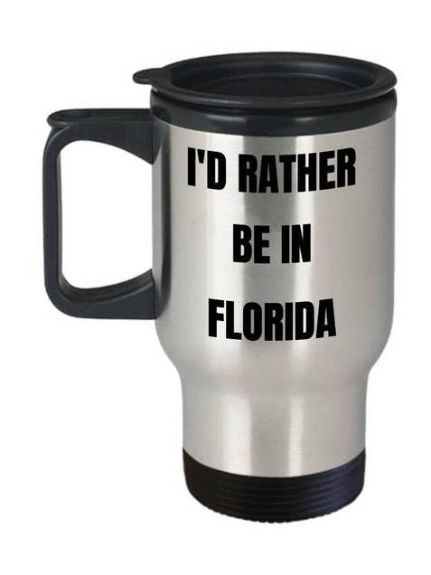 Mug de voyage Floride - Je préfère être en Floride pour la vente par CustomHappy