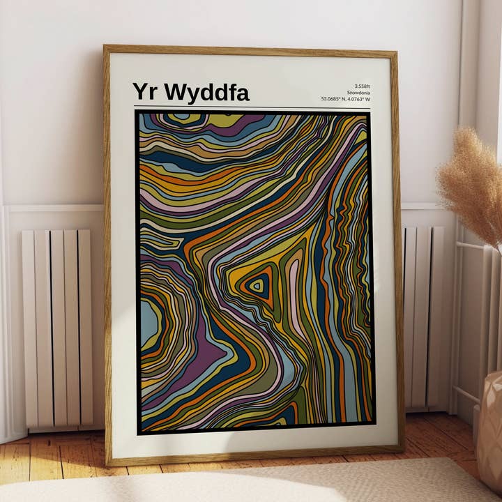 Yr Wyddfa Contour Print for wholesale by Jude River Design