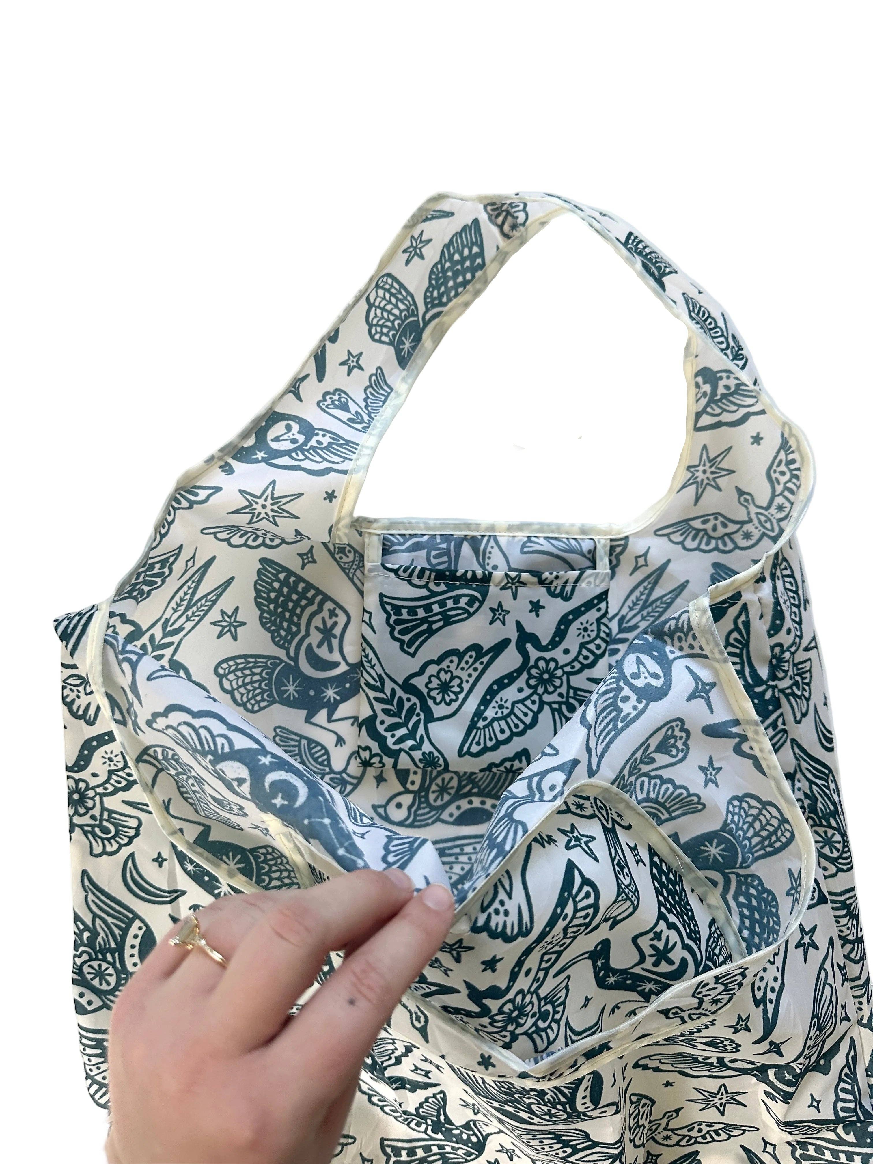 liadelyonart - Wholesale Grocery/Shopping Bag - Boho Bird Reusable Tote Bag8