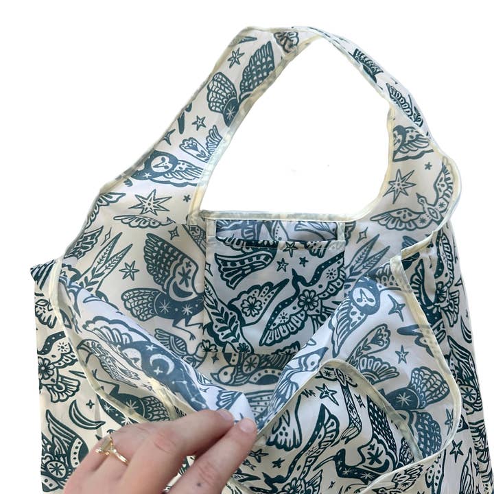 liadelyonart - Wholesale Grocery/Shopping Bag - Boho Bird Reusable Tote Bag8