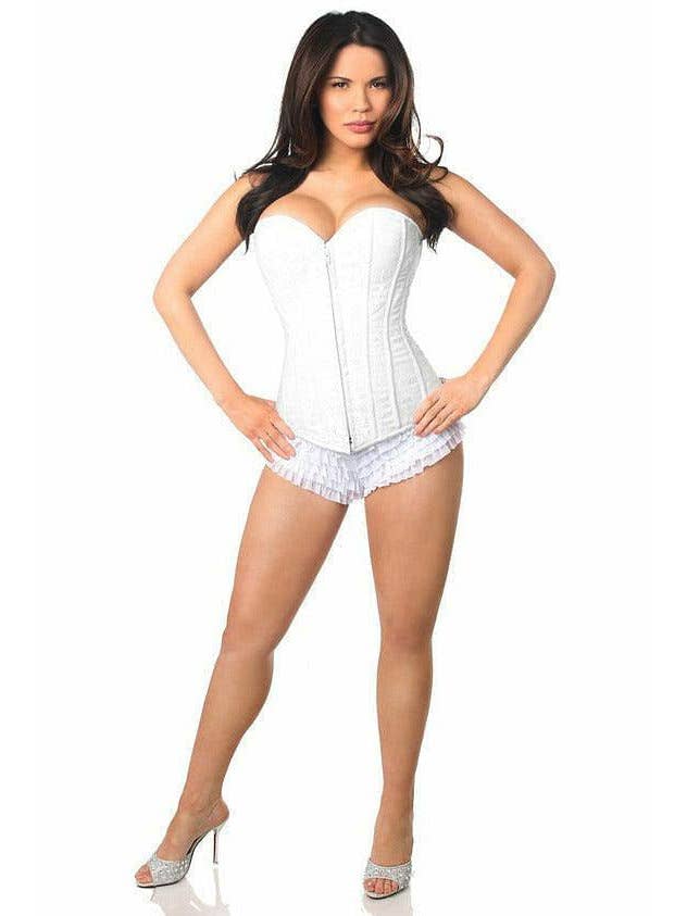 Daisy Corsets - Wholesale Corset - Women's - Lavish White Lace Overbust Corset w/Zipper