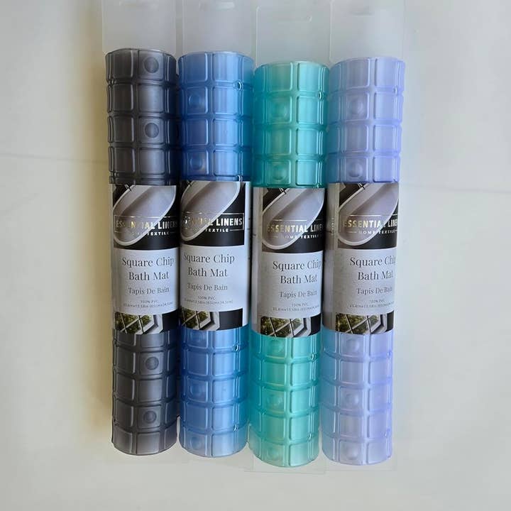 Alfombrilla de bañera antideslizante de burbujas cuadradas de PVC con ventosas y orificios de drenaje - 27x15 (68×38cm) para venta al por mayor de DRINKPOD LLC