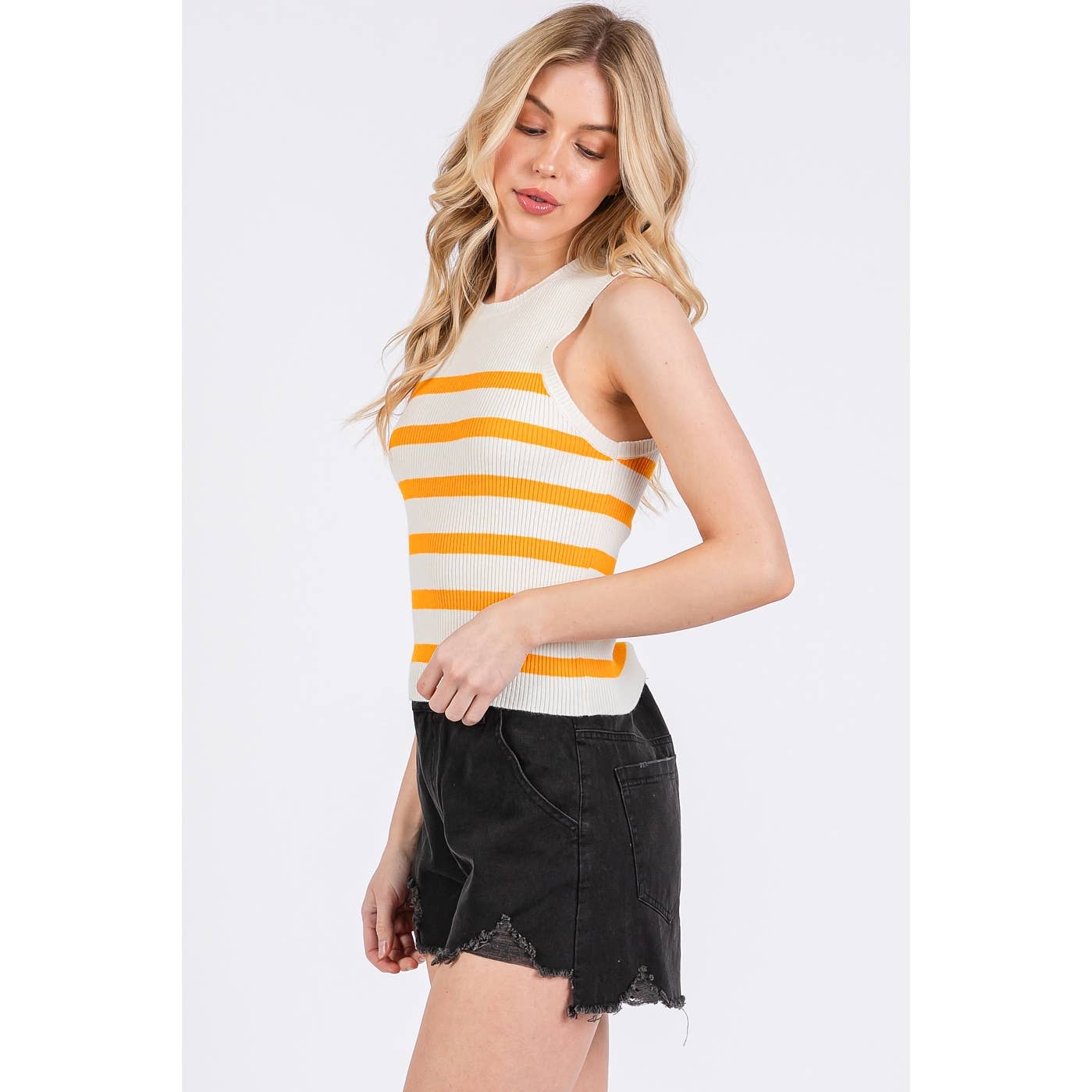 mittoshop – Engroshandel Pullover - Dame – STRIBET PRINT SWEATER STRIKKET TANK TOP15