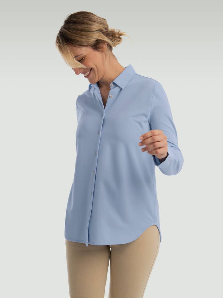 Oversized blå skjorta med cape för wholesale av Sepiia