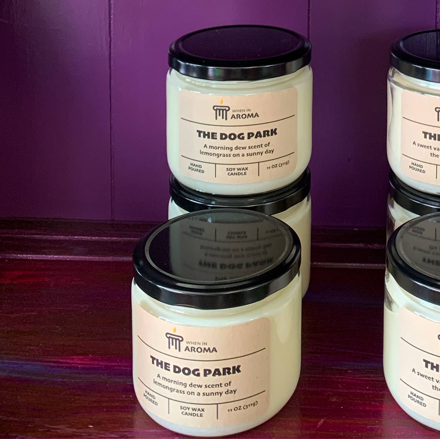 When In Aroma Candle Company - Wholesale Jar/Filled Candle - The Dog Park Soy Candle - Pet Shop Candle1