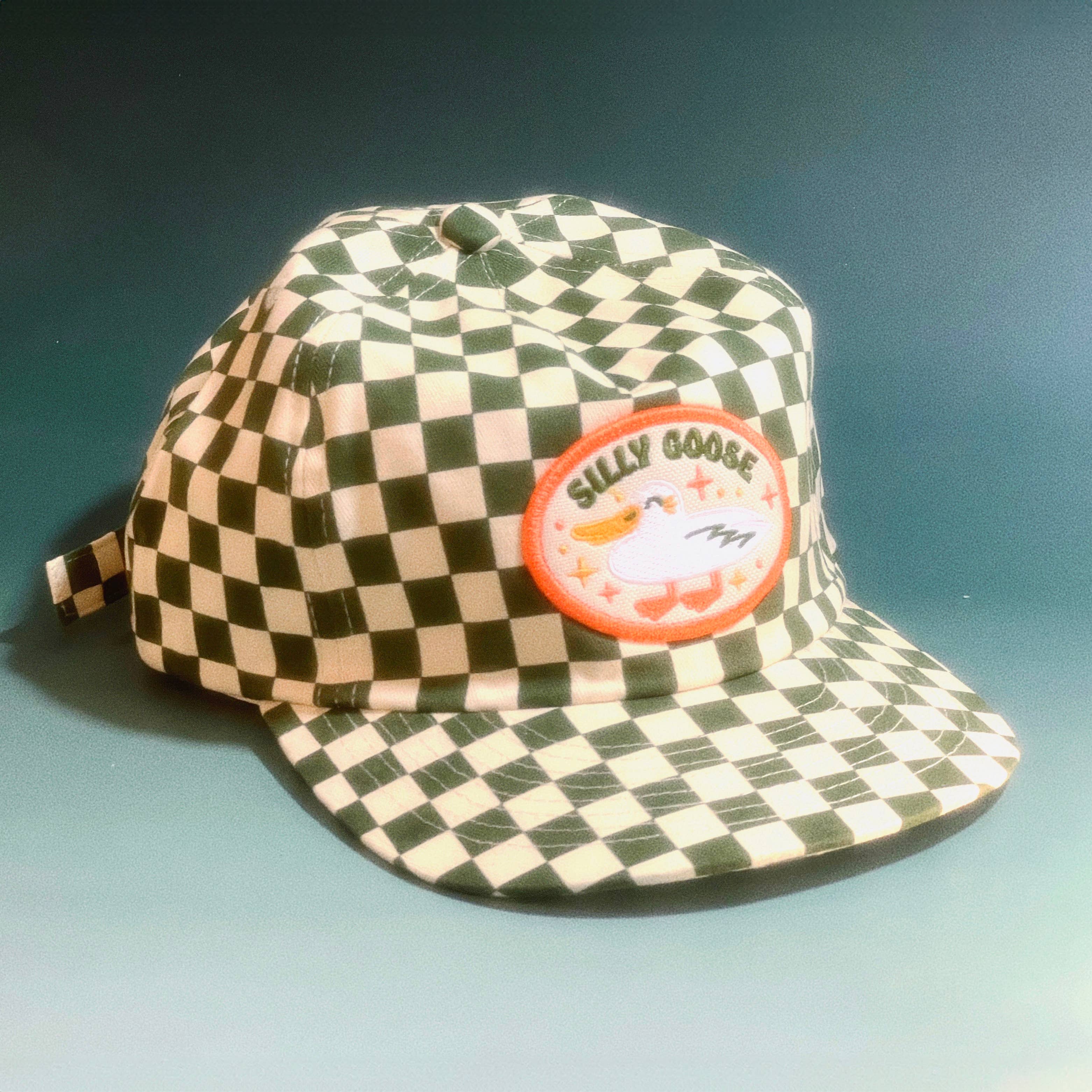The Space Bureau - Wholesale Flat Brim Cap - Unisex - Silly Goose 5-Panel Checkered Floppy Hat1