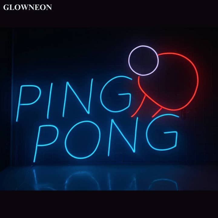 Glow Neon – Sinal de néon por atacado – Luz Led de Parede de Ping Pong, Decoração de Clube de Ténis de Mesa de Ping Pong1