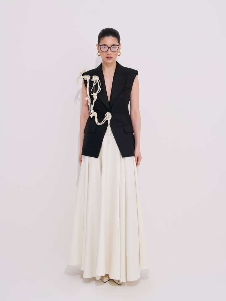 Gilet Paloma 100% Lino Accessorio Artigianale Dettaglio per la vendita all'ingrosso da parte di WHAT IF