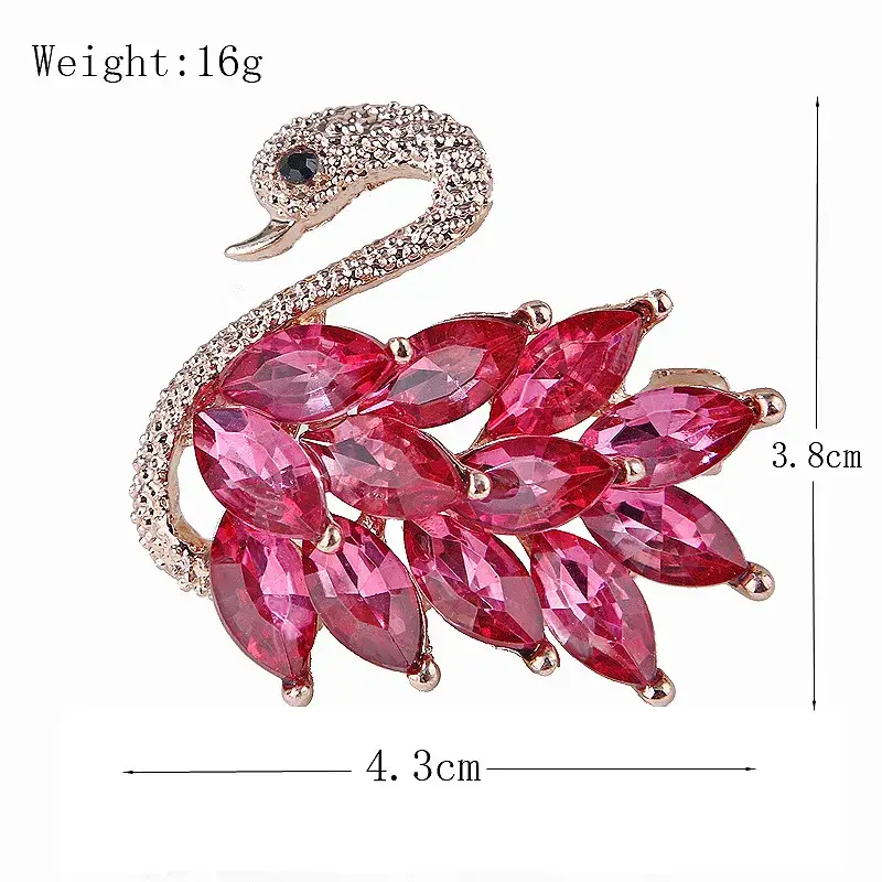 Magnifique Hearts - Wholesale Brooch - Elegant Crystal Swan Brooch – Sparkling Rhinestones0
