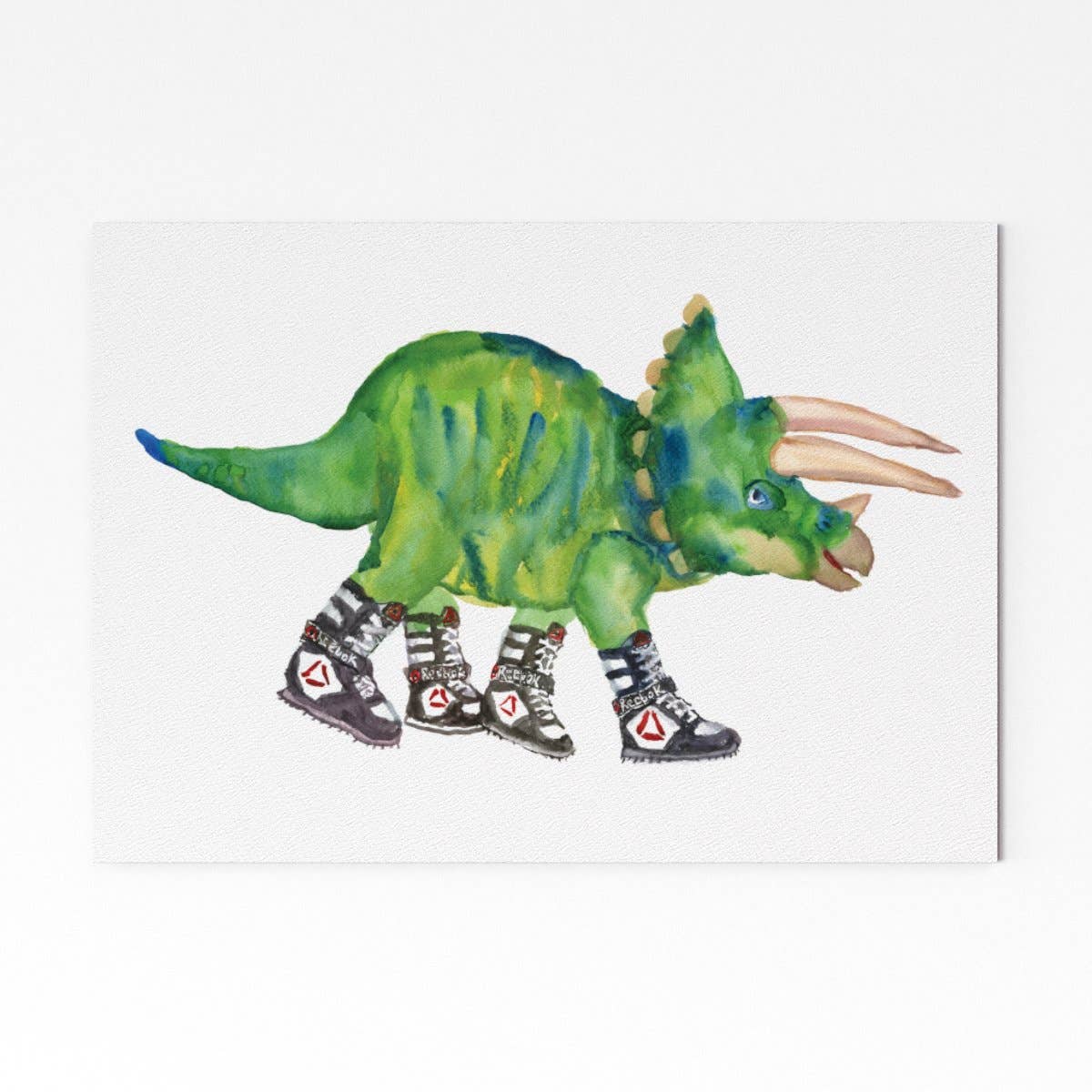 Rosie Webb illustrations - Wholesale Art Print - Triceratops in High Tops Giclée Print0