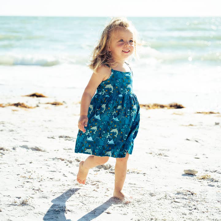 Emerson and Friends – wholesale Dress – Kids – Ocean Friends Bamboo Sundress Summer Kids Clothing1