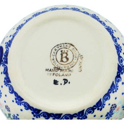 Tea Pot with Sifter 22 oz Stormy Vines Theme UNIKAT for wholesale by Polmedia Polish Pottery