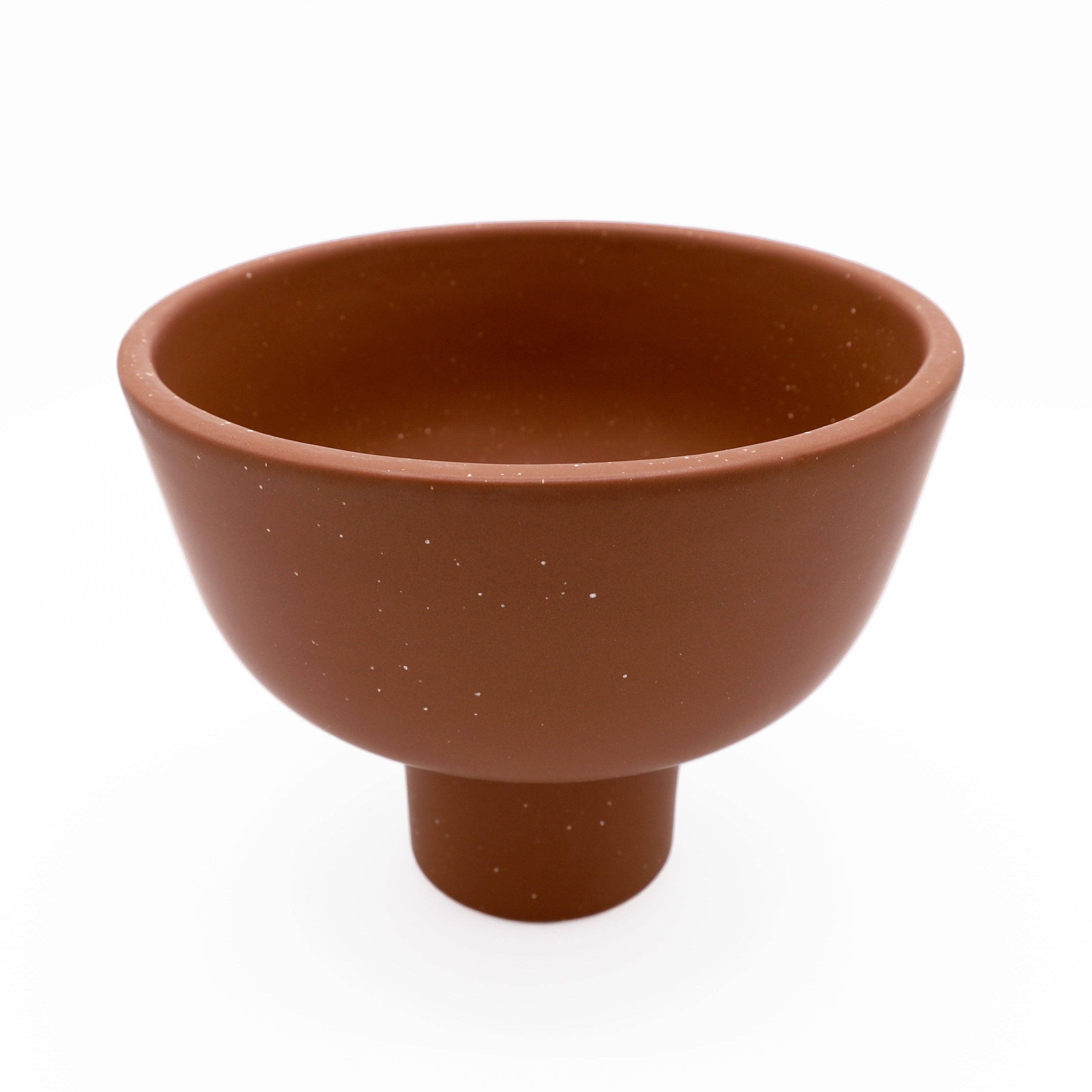 MARMEDA - Wholesale Decoratief bord/schotel/kom - Bruine gespikkelde middelgrote compoteschaal