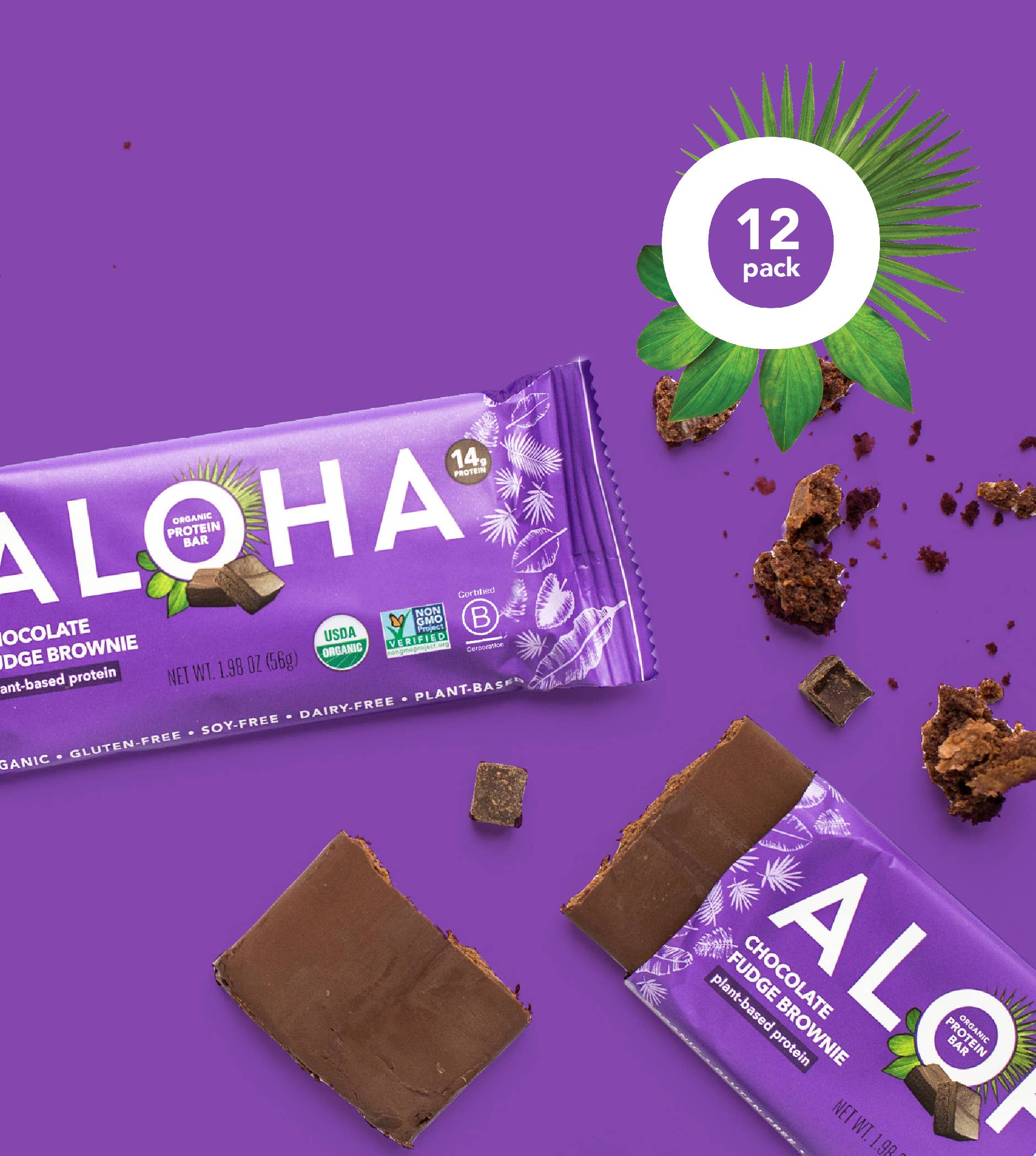 Aloha - Wholesale Snack Bar - Chocolate Fudge Brownie Protein Bar4
