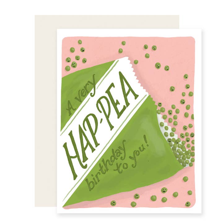 Buon compleanno pisello | Biglietto di compleanno per la vendita all'ingrosso da parte di Slightly Stationery